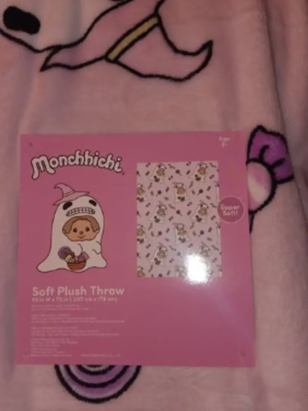 Monchhichi Halloween Ghosts Soft Plush Throw